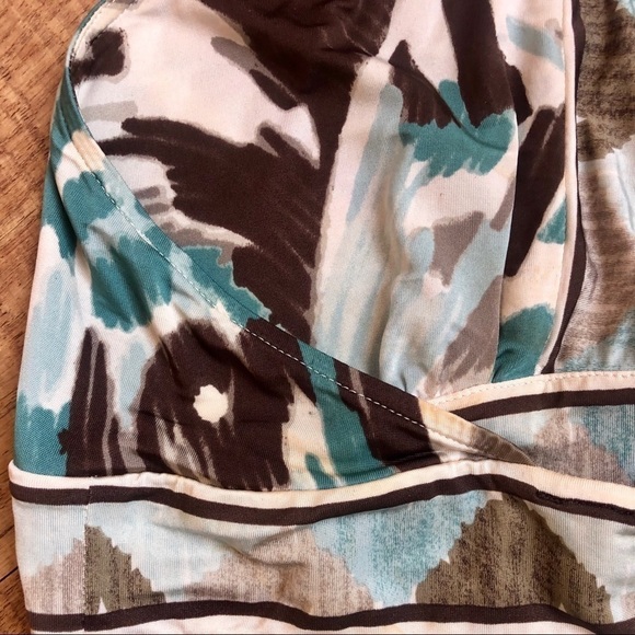 Teal and chocolate brown halter top. Medium - Picture 4 of 8